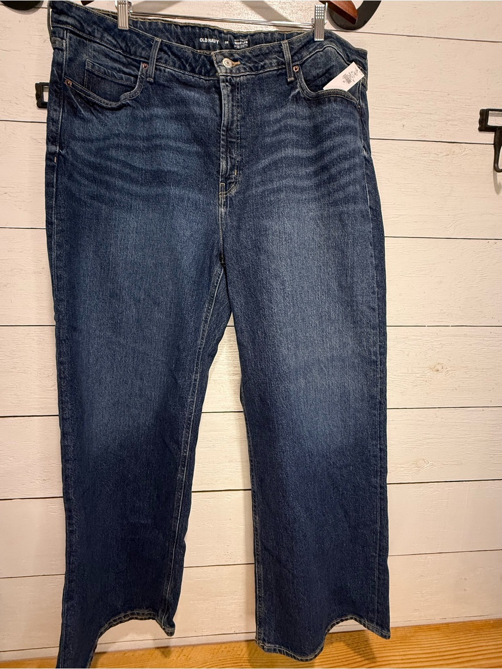 Old Navy New Womens Blue Med Wash Extra High Rise Wide Leg Stretch Jeans Sz 20